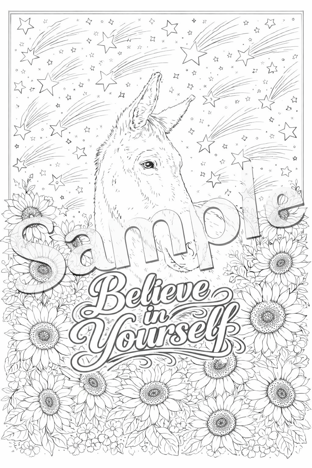 single coloring sheet (Mr. Blue the Mule)