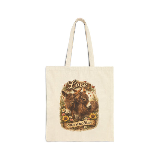 Donkey lover Cotton Canvas Tote Bag