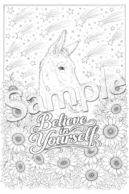 single coloring sheet (Mr. Blue the Mule)